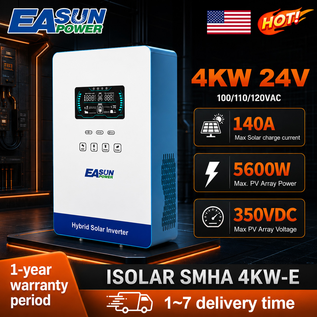 Grid Tie Inverter Limiter 2000W - อินเวอร์เตอร์พลังงานแสงอาทิตย์ EASUN POWER 4000W อินเวอร์เตอร์พลังงานแสงอาทิตย์แบบออฟกริด 120V