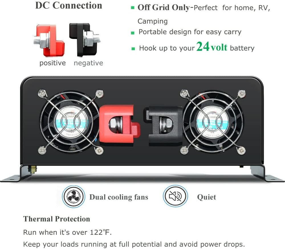 เครื่องแปลงไฟพลังงานแสงอาทิตย์ - Inverter Pure Sine Wave 60Hz 120V 3000W บทวิจารณ์และราคา